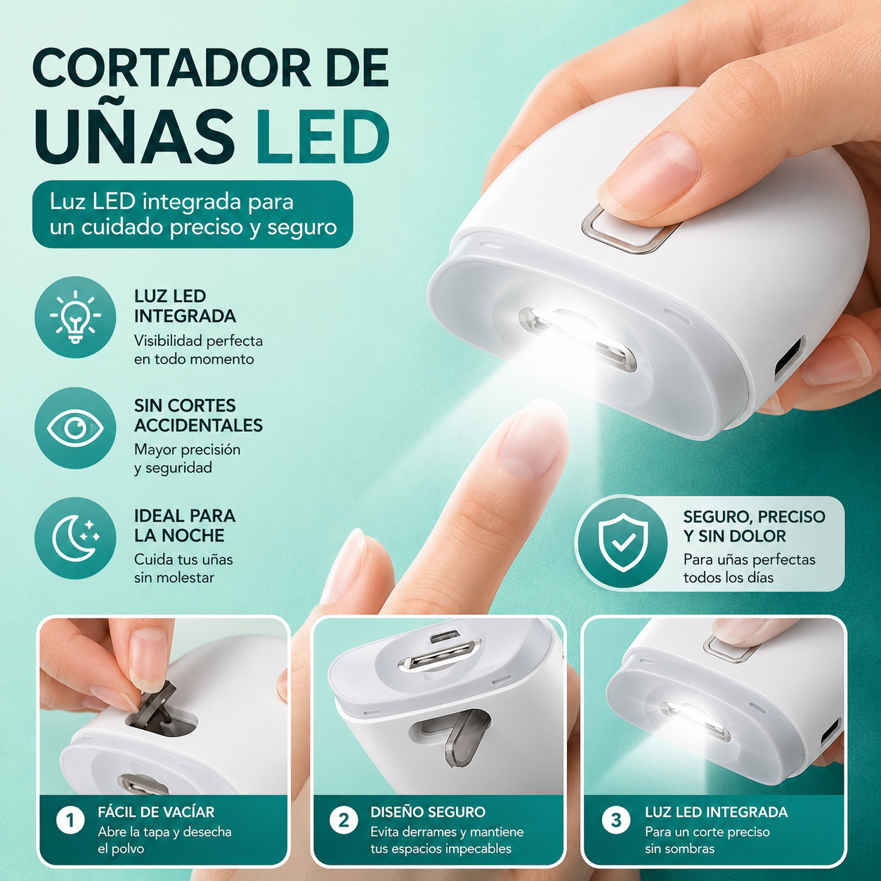 Cortador de uñas LED